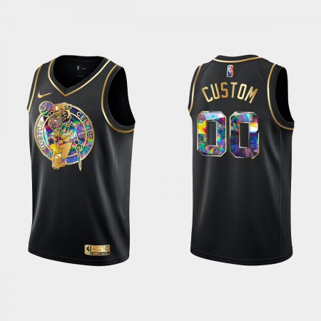 Maillot Basket Homme Boston Celtics Personnalisé Nike 2021-22 Noir Golden Edition 75th Anniversary Diamond Swingman